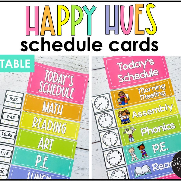 Classroom Schedule Cards, Visual Schedule, Daily Schedule