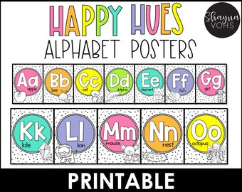 Bright Alphabet Posters: Classroom Decor with Pictures (PDF)