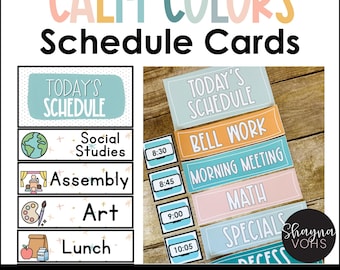 Cartes d&#39;horaires de classe modifiables : décoration pastel apaisante (téléchargement numérique)