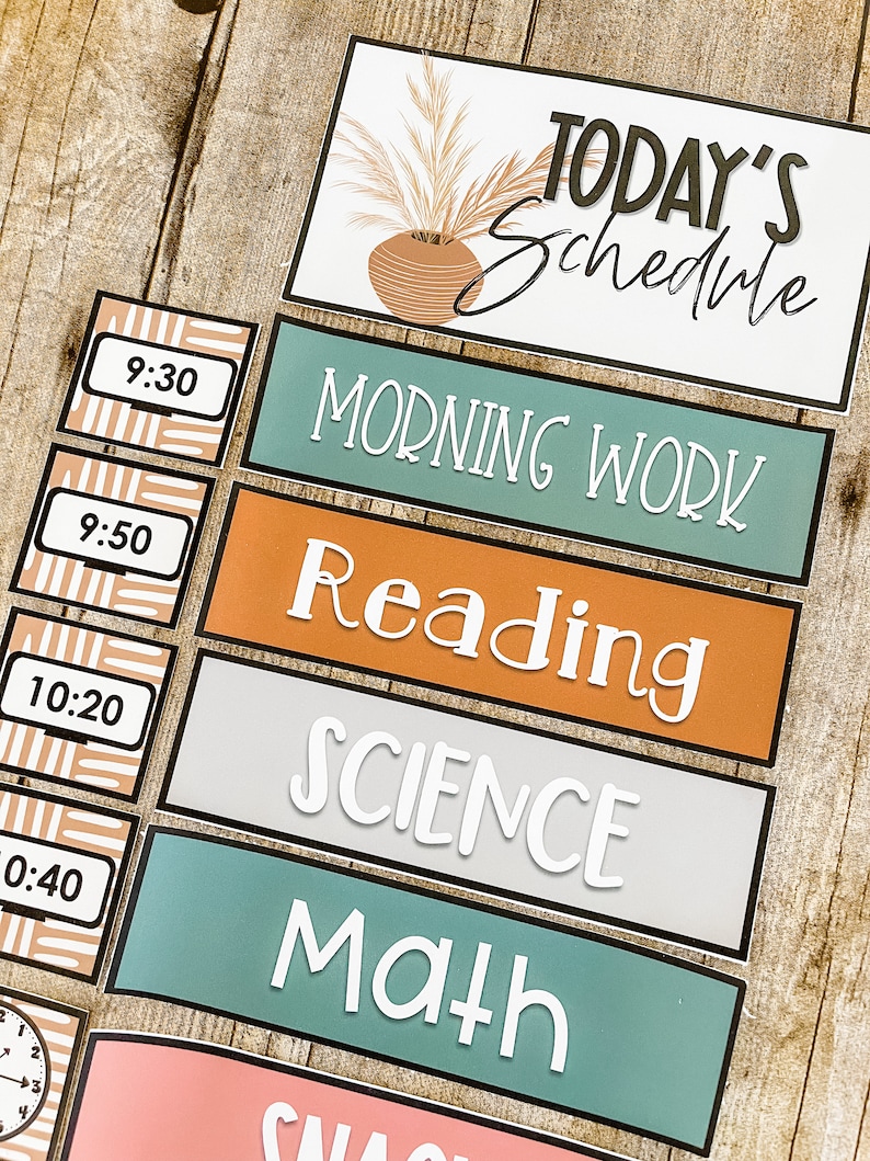 Boho Classroom Schedule Template Editable Etsy