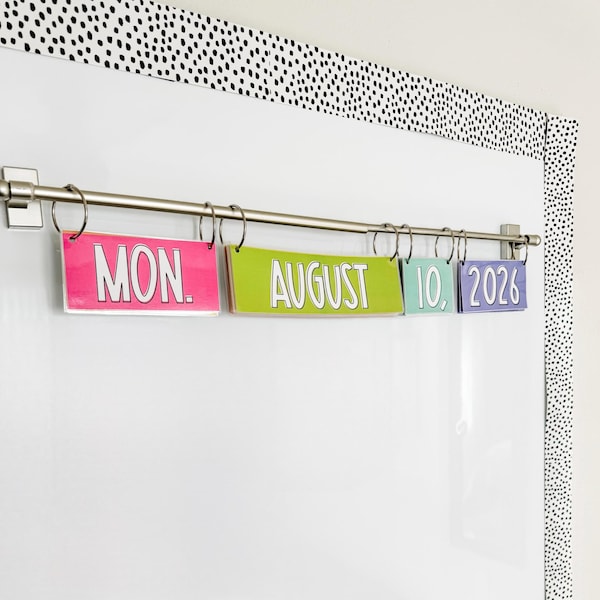 Bright Classroom Flip Calendar: Happy Hues Decor (Text-Editable PowerPoint)