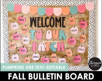 Kit per bacheca autunnale per la classe: decorazioni modificabili con zucca (PDF)