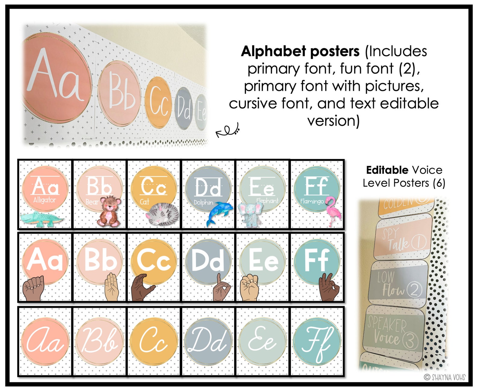 Modern Calm Colors Classroom Decor Modern Calm Colors Etsy