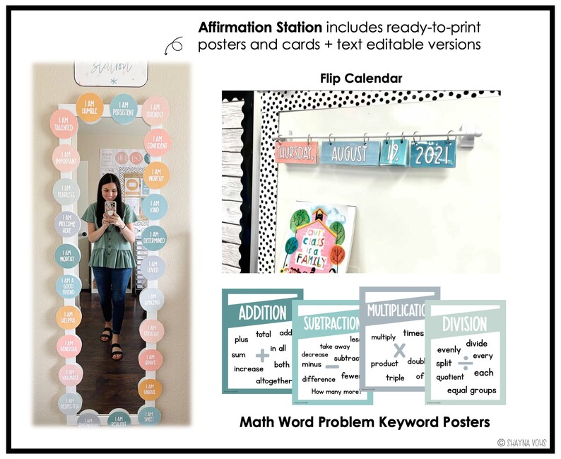 Modern Calm Colors Classroom Decor Modern Calm Colors Etsy