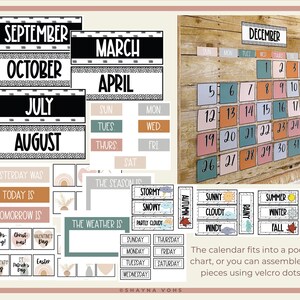 Boho Calendar Classroom Boho Neutral Classroom Calendar - Etsy