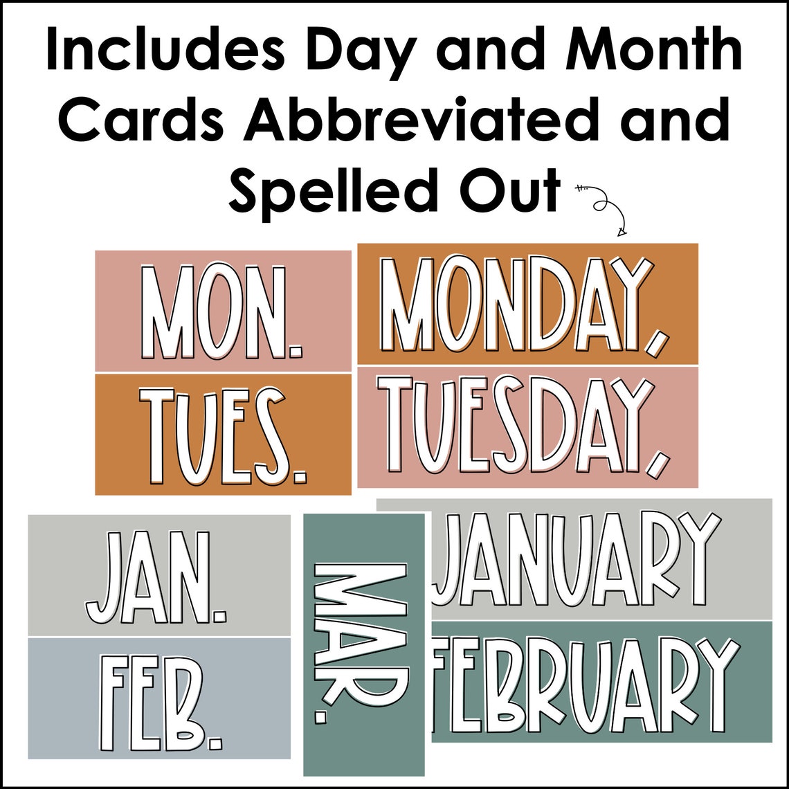 Boho Flip Calendar Neutral Flip Calendar Classroom Etsy