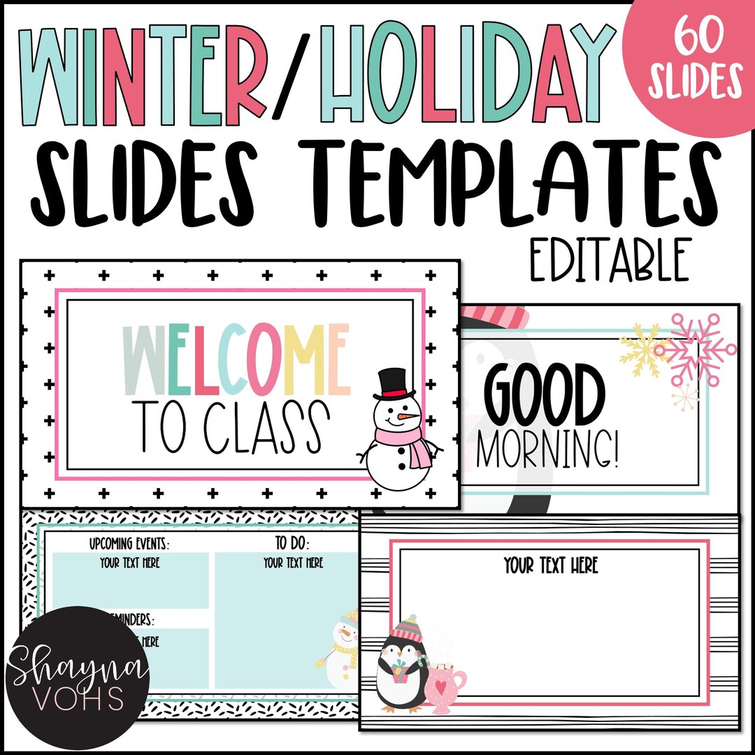 Winter Powerpoint Slides and Google Slides™ Templates for Teachers - Etsy
