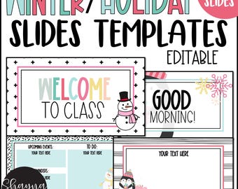Winter Powerpoint Slides and Google Slides™ Templates for Teachers