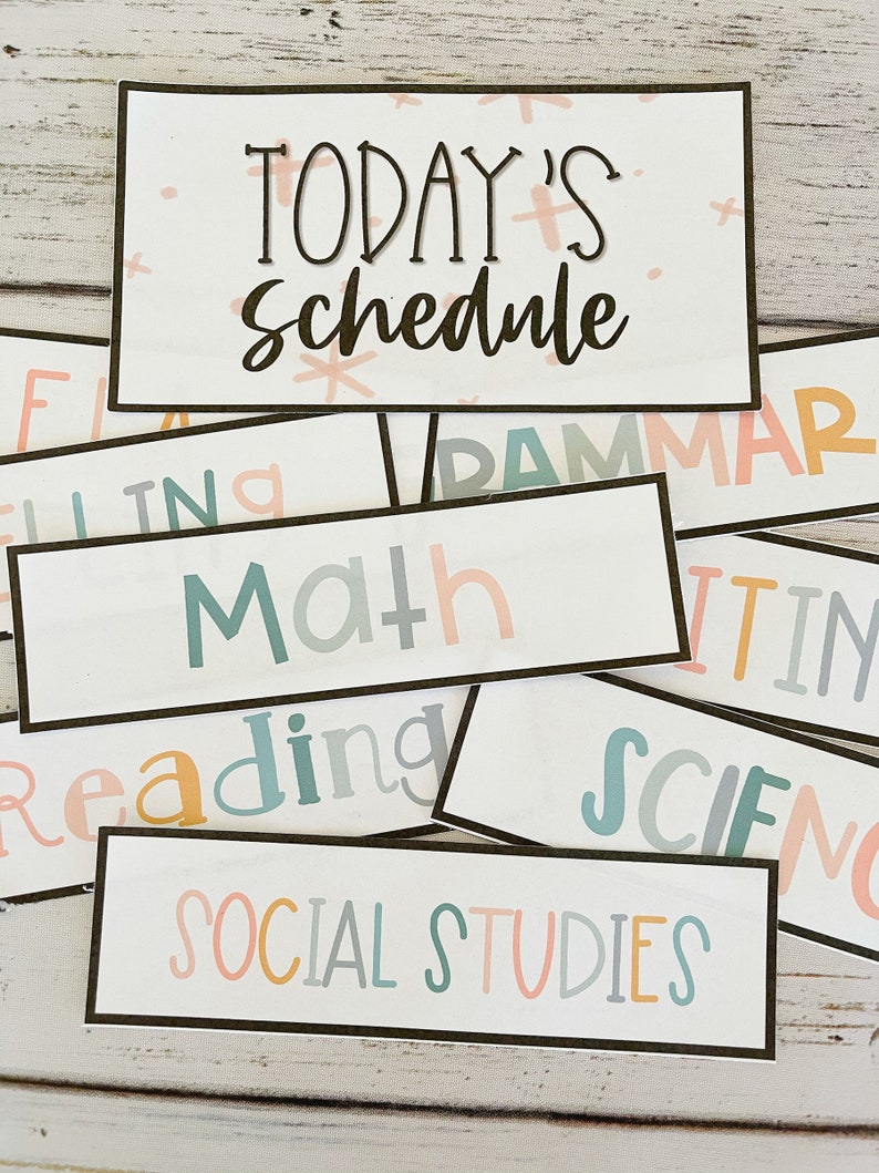 This image shows calm color schedule cards.