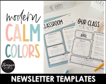 Modèle de newsletter Calm Colors Classroom : modèle modifiable