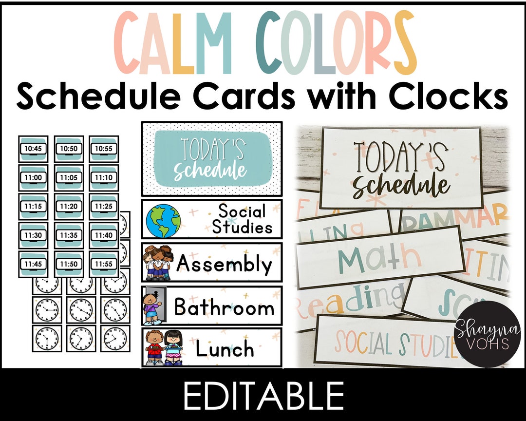 Schedule Cards Classroom Schedule Cards Editable Schedule - Etsy