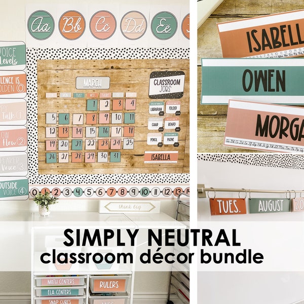 Classroom Decor Bundle Neutral Classroom Theme - Simply Neutral