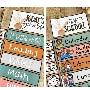 Boho Classroom Schedule Template Editable