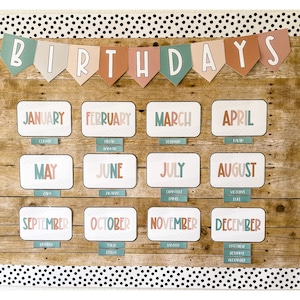 Boho Classroom Decor, Boho Birthday Bulletin Board