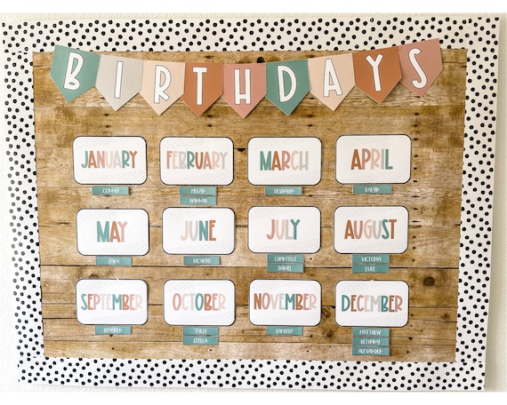 Boho Classroom Decor, Boho Birthday Bulletin Board
