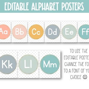 Calm Colors Alphabet Posters for Classroom Printable, Calming Classroom ...