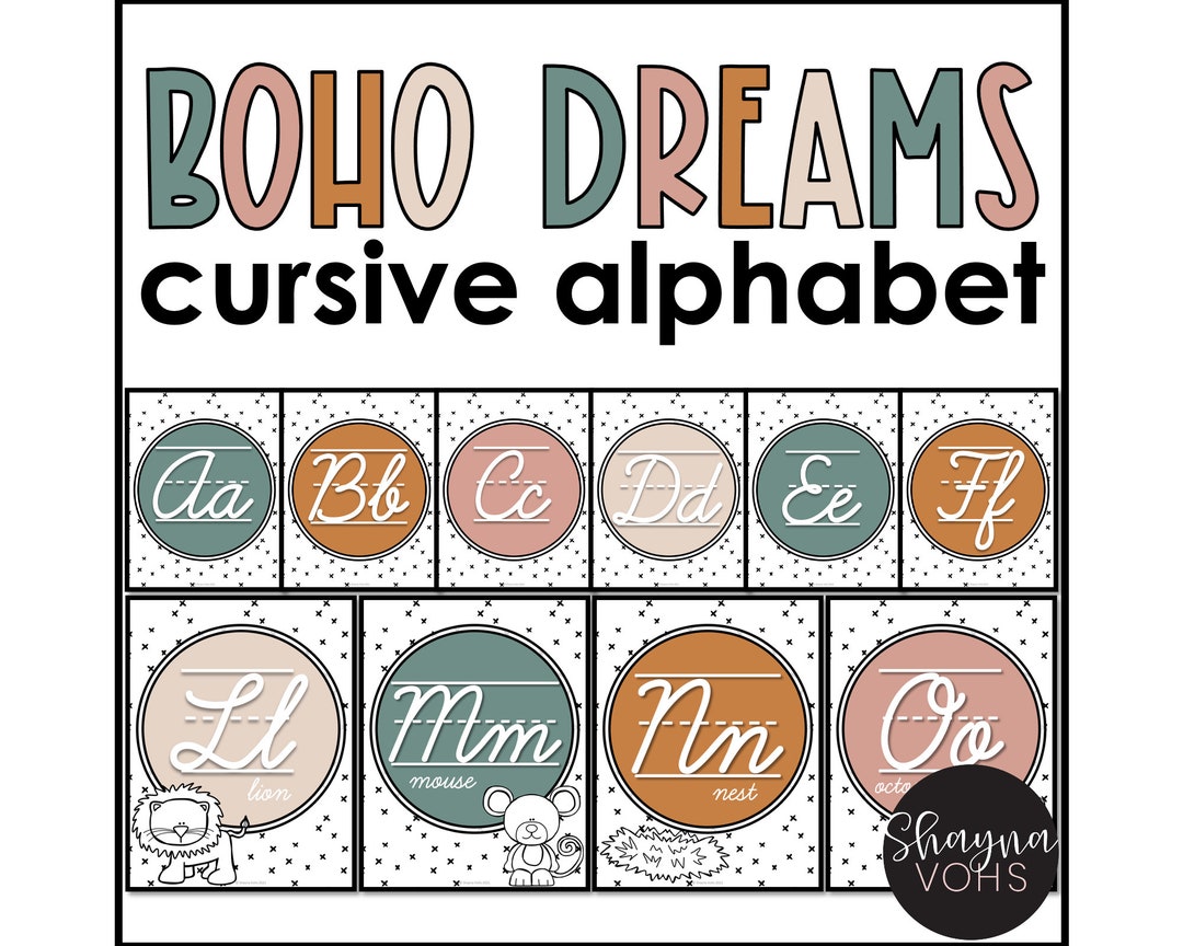 boho-cursive-alphabet-cursive-alphabet-posters-neutral-cursive-alphabet-etsy