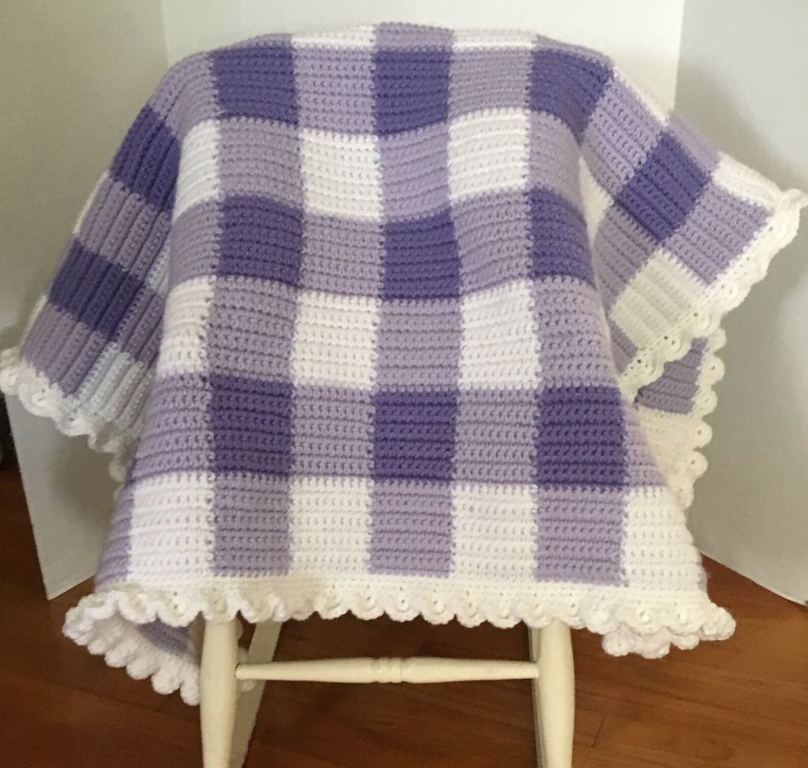 Purple Gingham Baby Blanket Customize the Colors of Your Etsy