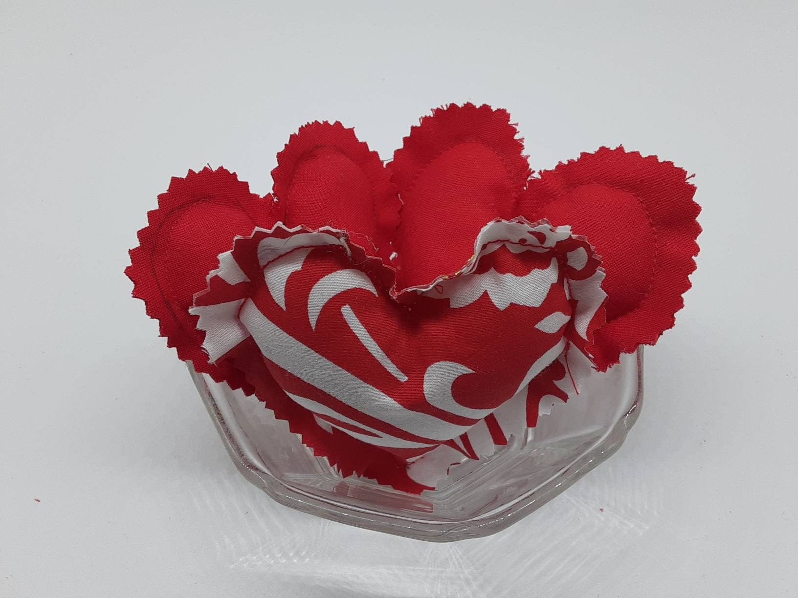 Heart Bowl Fillers Set Of 3 Rustic Hearts Primitive Red And Etsy