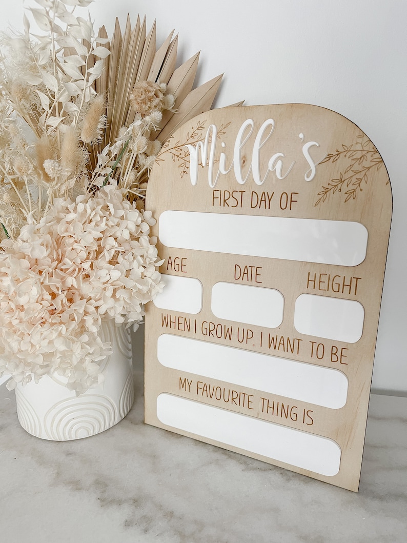Picture of Personalised First Day Board, Customisable First Day Board, Kids First ...