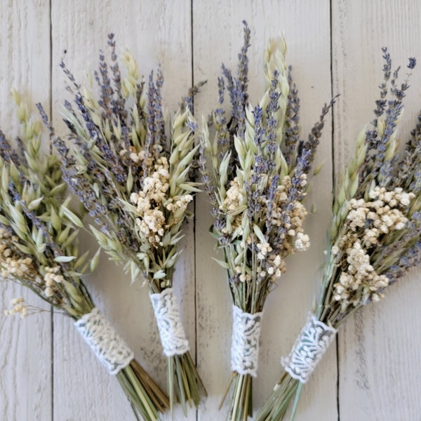 Lavender, baby's breath bouquet, small dried bouquet, dried Lavender bouquet