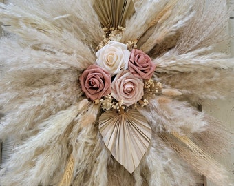 Dusty rose pampas grass centerpiece- Dried flower arrangement-Wedding centerpiece-pampas arch arrangement