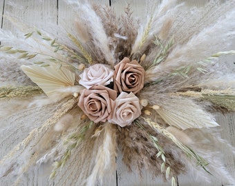 Pampas grass centerpiece- Dried flower arrangement-Wedding centerpiece