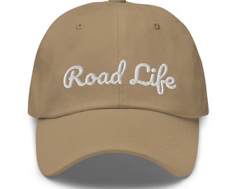 Embroidered Hat, Road Trip Gift, Road Life, Travel Gift, Outdoorsy Hat, Hiking Gear, Baseball hat for Women, Baseball Hat for Men,Hiker Gift