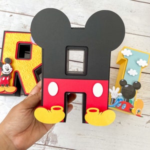 Mickey Mouse 3D Letter Cardstock Paper Number Custom Name