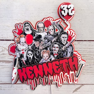Classic Horror Themed Birthday Cake Topper