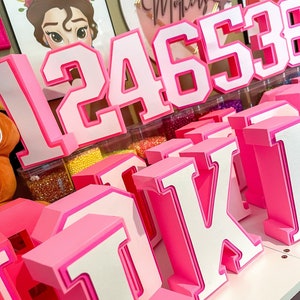 Plantilla de letras del alfabeto 3D A-Z, números 3D del 0 al 9, SVG Studio