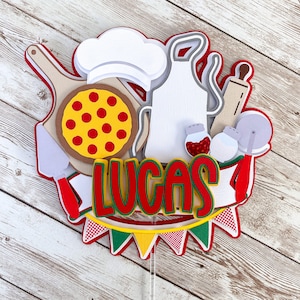 Pizza Party Cake Topper, Pizza Birthday, Pizza Party, Pizza Party Decorations, Foods Birthday decorations, Unisex Birthday Themes