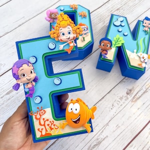 Bubble Guppies 3D Letter Cardstock Paper Number Custom Name - Etsy