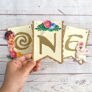 Baby Moana Themed Highchair Banner