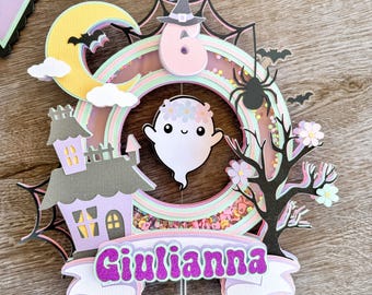Groovy Ghost Shaker Cake Topper, Spooky One Birthday, Halloween Birthday, Groovy Cake Topper, Retro