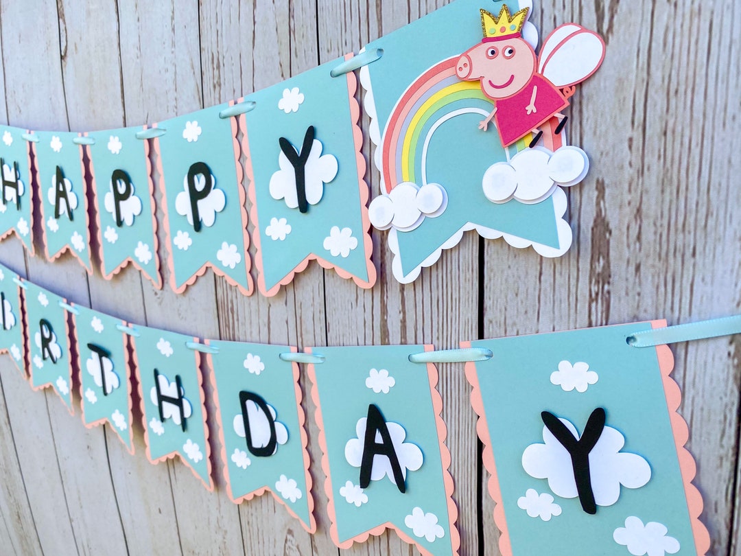 Peppa Pig Themed Birthday Banner - Etsy