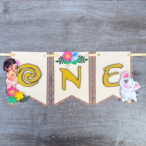 Baby Moana Themed Highchair Banner