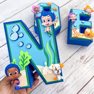 Bubble Guppies 3D Letter Cardstock Paper Number Custom Name - Etsy