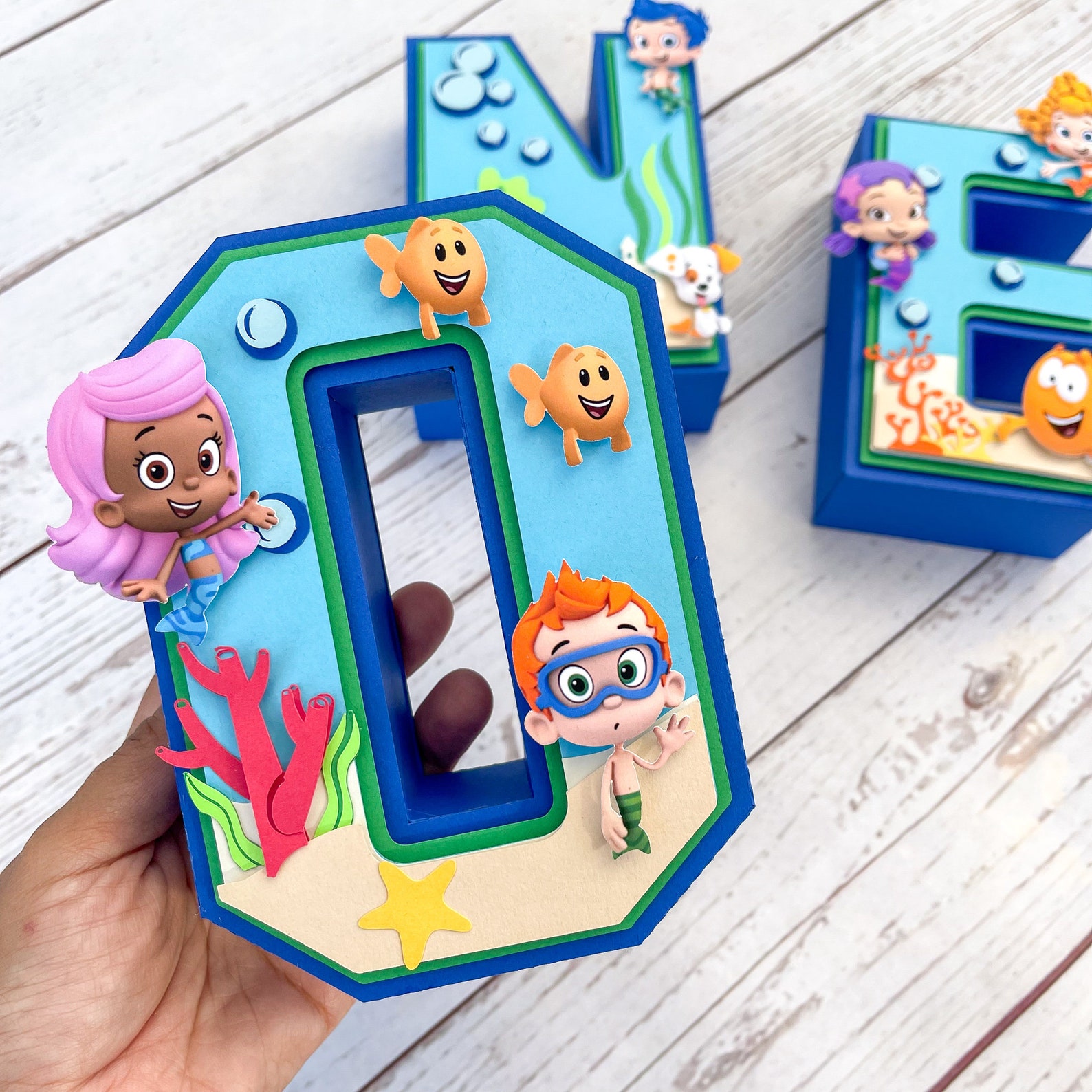 Bubble Guppies 3D Letter Cardstock Paper Number Custom Name - Etsy