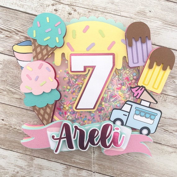 Ice Cream Social Shaker Cake Topper, Ice Cream Birthday, Ice Cream Party, Girl Birthday Themes, Ice Cream Decor