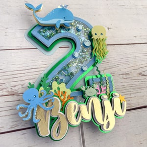 Under the Sea Shaker Cake Topper, Sea Animals, Under the sea Birthday, Sea Animals birthday, Sea Animals party, Under the sea Party