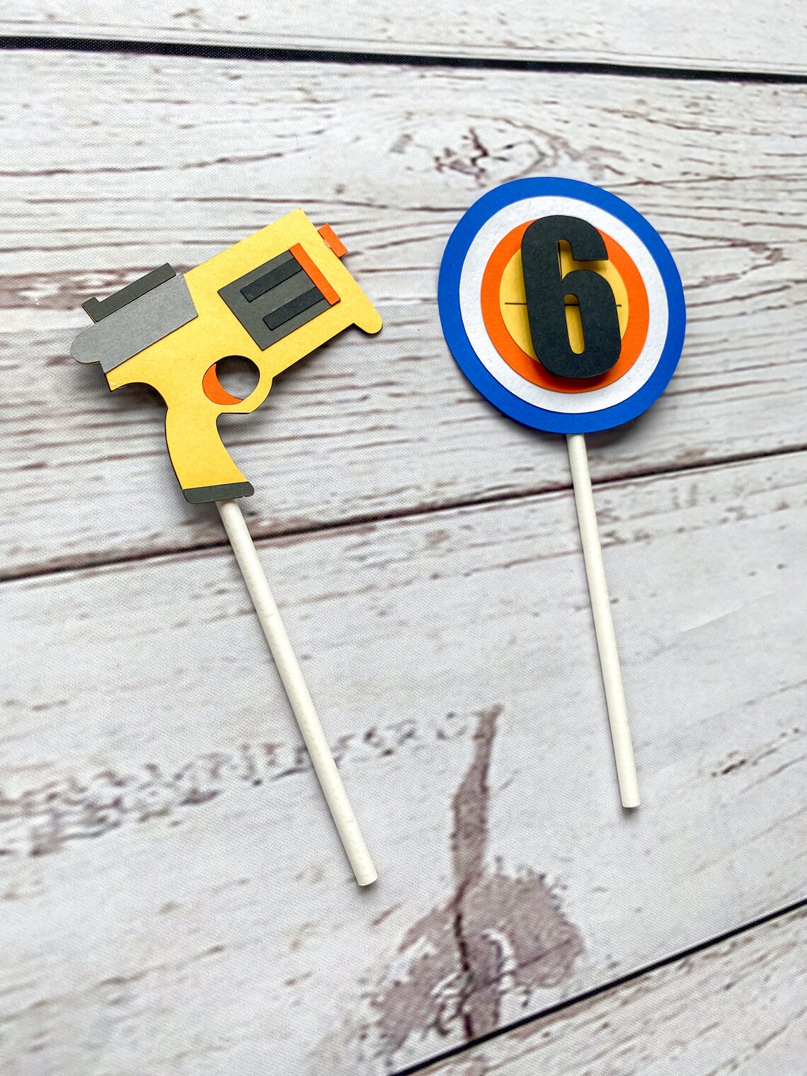 Nerf Gun Themed Cupcake Toppers Etsy