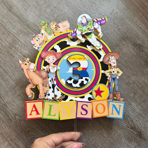 Toy Story Cake Topper, Two Infinity and Beyond Birthday Party Decor Cowboy Roundup Woody Buzz