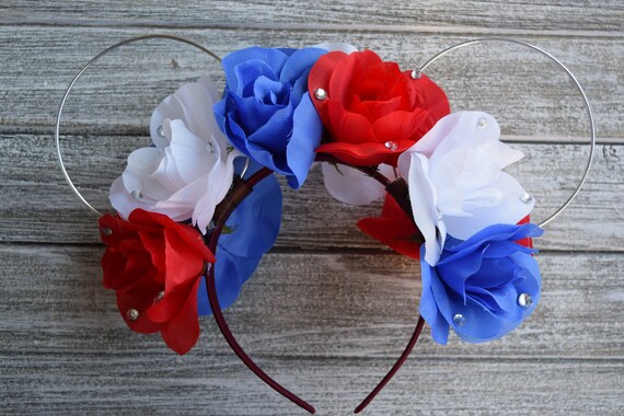 red white blue flower crown