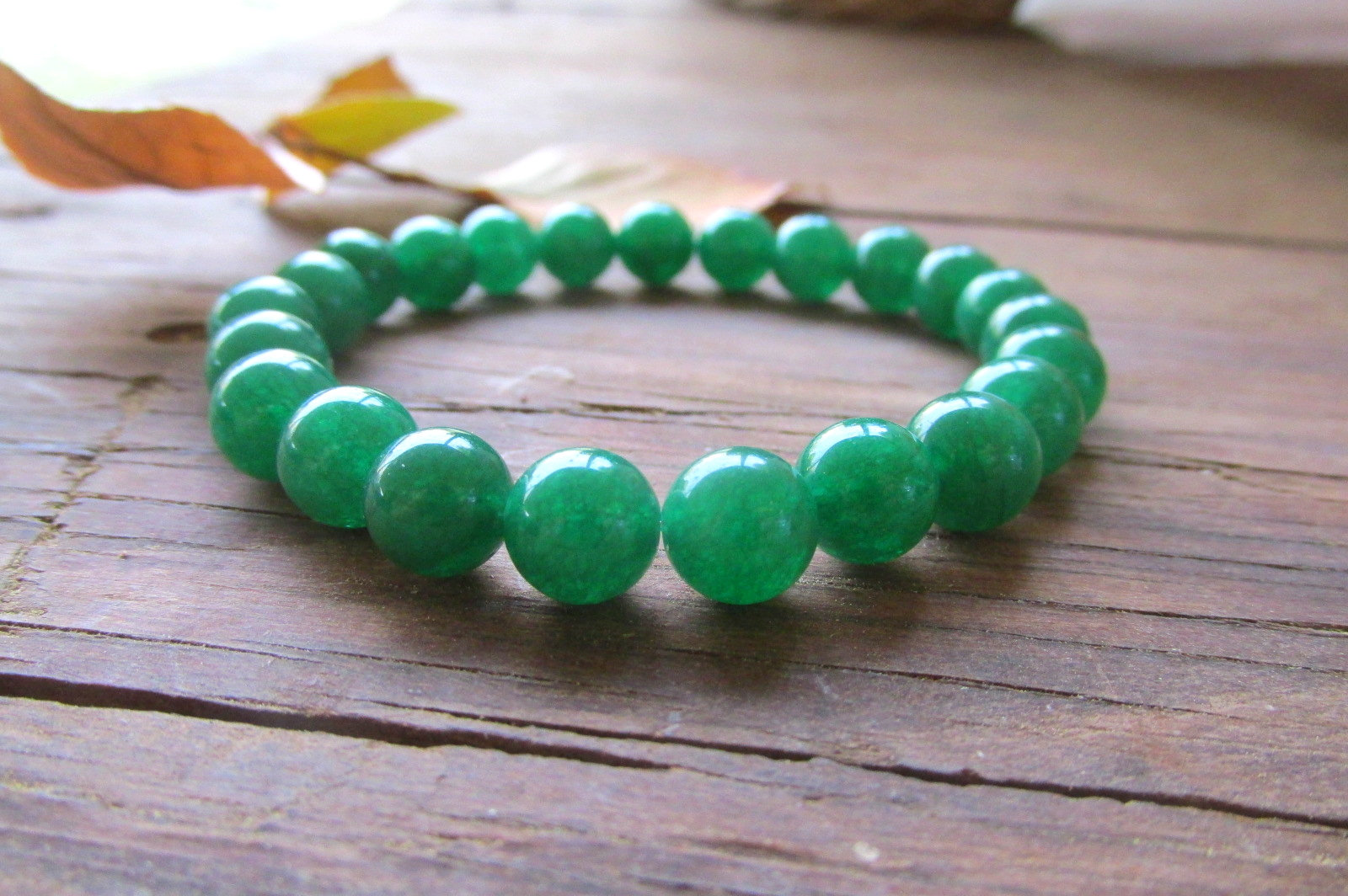 Malay Jade Bracelet With Brass Spacers - Amplify & Manifest - 19cms