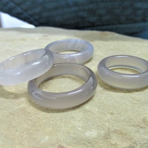 Smoky agate ring agate solid gemstone ring solid gemstone band stacking ring boho ring Witchcraft Wicca pagan healing protection.