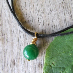 Minimalist jade choker necklace jade bead gemstone cord necklace adjustable length boho hippie minimalist necklace jade jewellery gifts.