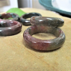 Burgundy red jasper ring solid jasper ring jasper band solid gemstone ring solid gemstone band pagan ring boho ring chakra gift.