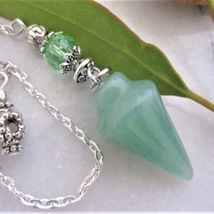 Green aventurine pendulum gemstone aventurine pendulum divination dowsing witchcraft wicca pagan accessories gemstone Magick gifts.