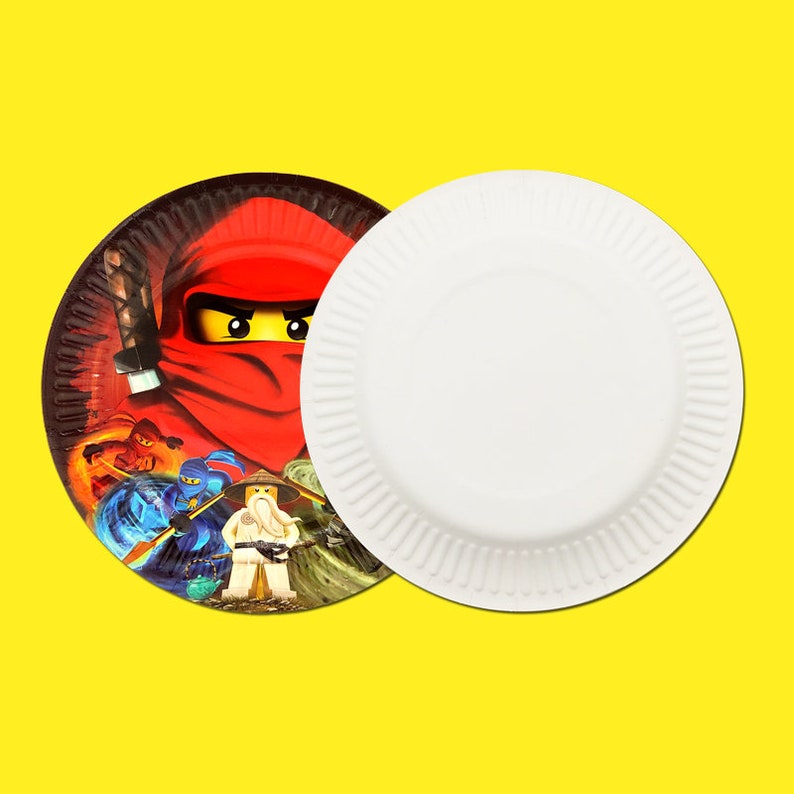 Party supplies 8PCS Ninjagoing theme party decoration disposable tableware paper dessert plate dishes 7inch with food film
